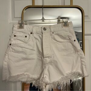 Zara White Cutoff Jean Shorts